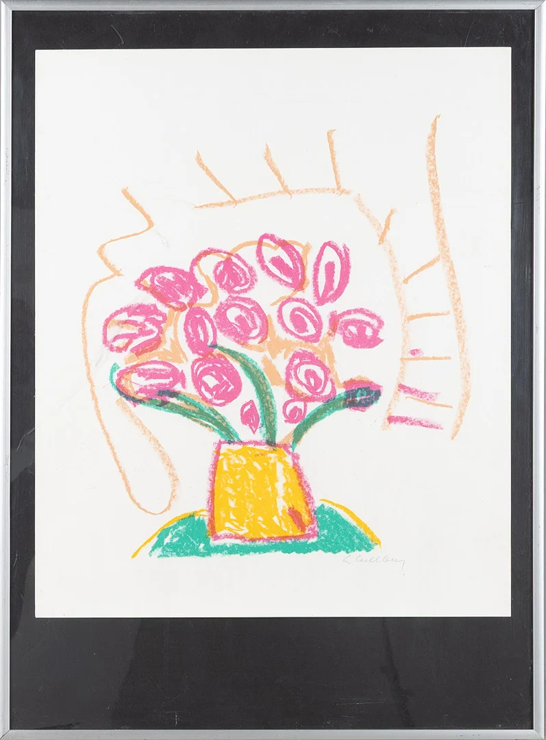 ERLAND CULLBERG. Blomstervas, litografi. — Engravings & Prints — Stockholms Auktionsverk Helsingborg