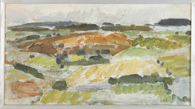 ERIK CEDERVALL (1923-2013). Landskap i Båstad, olja på pannå, monogramsignerad EC.