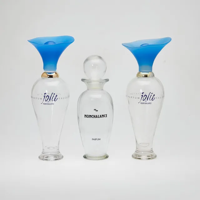 MÄURER & WIRTZ. Konvolut Großfacticen / Flacons, Glas, Kunststoff, 1960er Jahre, Deutschland. (3).