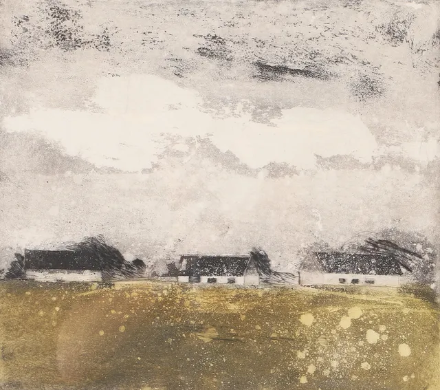 INGER KIHLMAN. "Mot hösten", färglitografi, signerad -93.