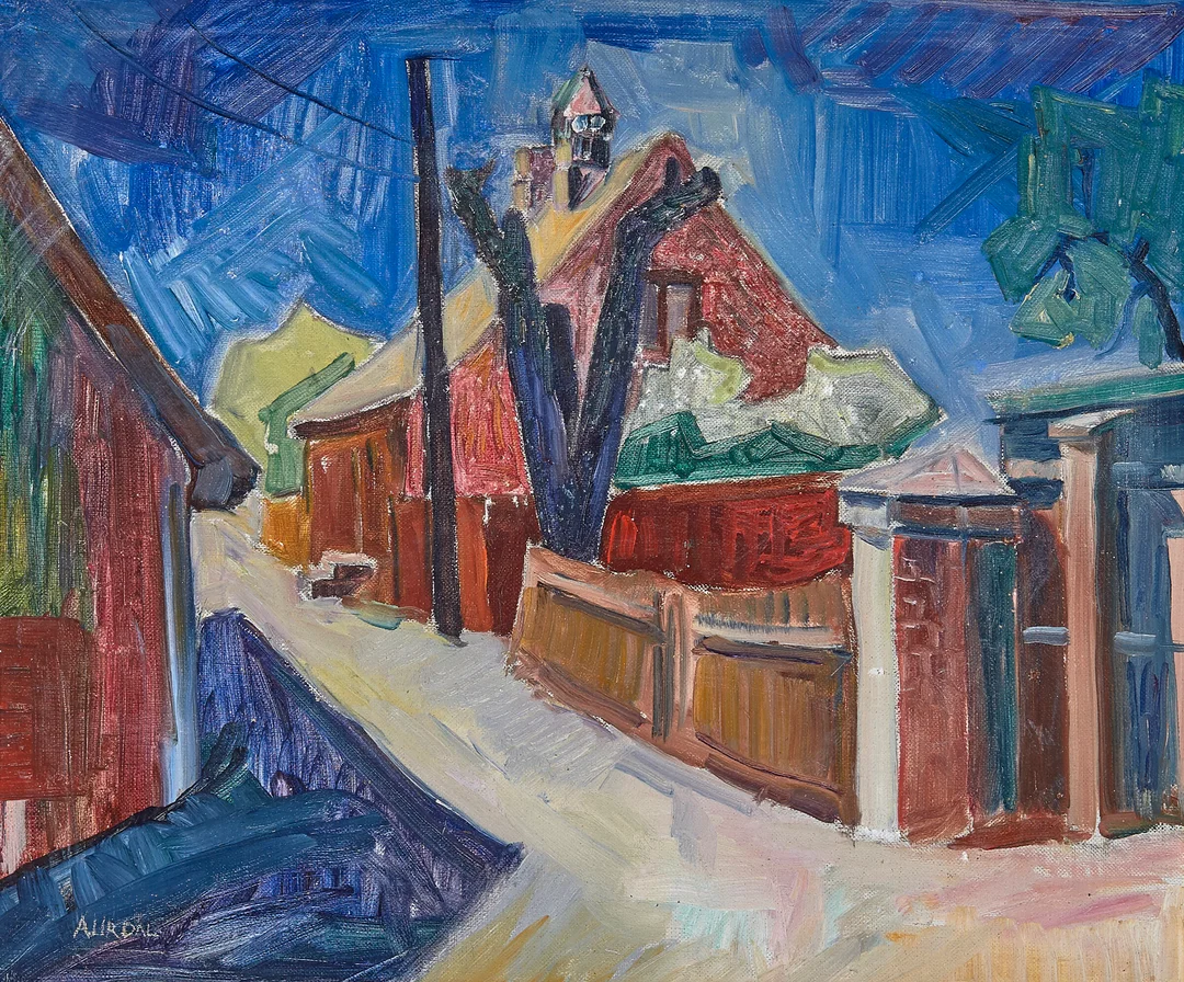 Aurdal, Leon — Gateparti — Kunst/Maleri — Blomqvist