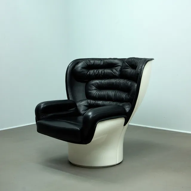 JOE COLOMBO. Lounge Chair „Elda“, Leder, Italien, 1980er Jahre.