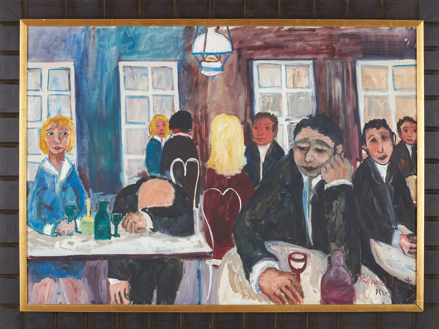 RICHARD KRANTZ. Restauranginteriör, olja på duk, signerad och daterad 1968. — Paintings — Stockholms Auktionsverk Sickla