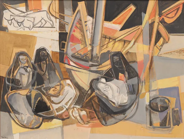 GEORGES DAYEZ (FRANKRIKE, 1907-1991). KVINNOR VID HAMN, signerad.