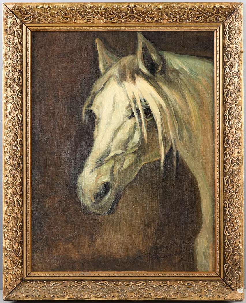 ERNST GEORG HILDEBRAND (TYSKLAND/SVERIGE 1906-1991). Olja på duk, häst. — Paintings — Stockholms Auktionsverk Helsingborg