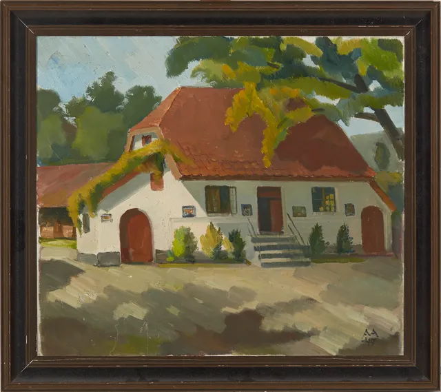 Aamodt, Asbjørn — Vaktstua i Fredriksvern verft, Stavern, 1947