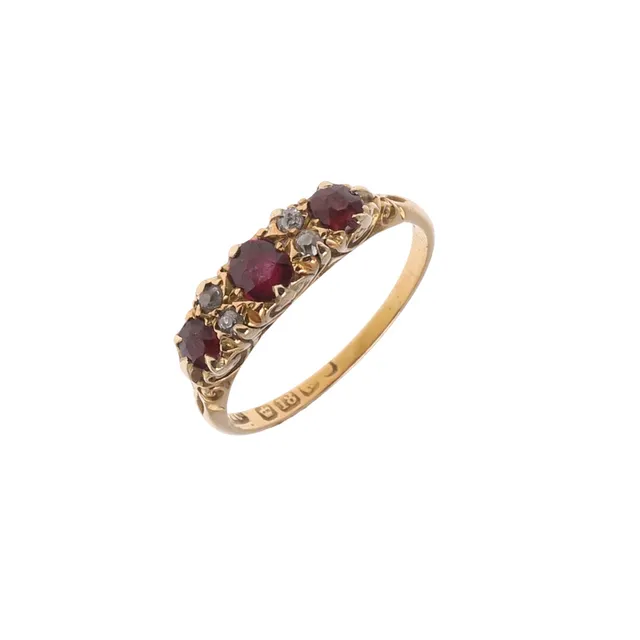 A RUBY AND DIAMOND RING.