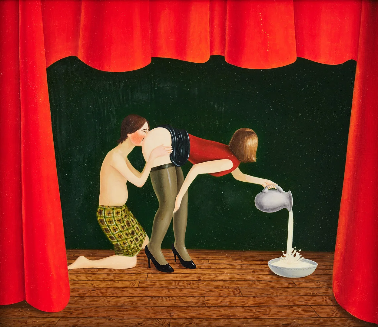 PATRIK ANDINÉ (FÖDD 1968). "Hundhälsning". — Paintings — Stockholms Auktionsverk Fine Art