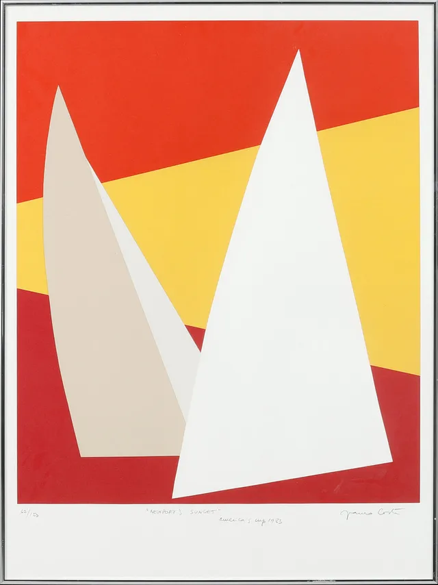 FRANCO COSTA. "Newport's sunsets", färglitografi, signerad samt numrerad 62/150.
