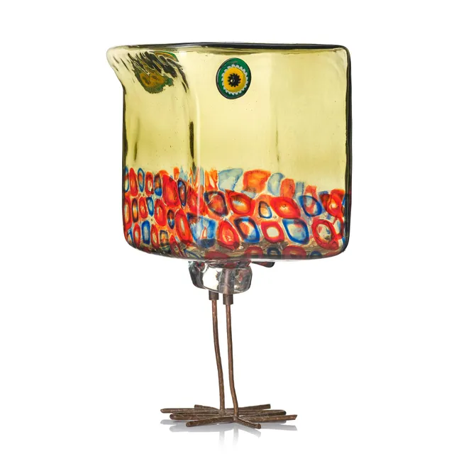 Alessandro Pianon, skulptur, glas, fågel, "Pulcino", modellnummer s191, Vistosi, Italien, 1960-tal.