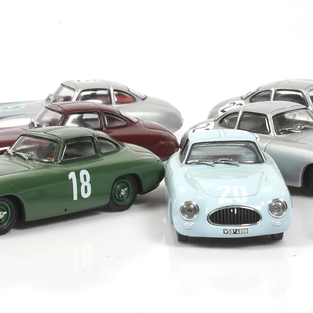 MODELLBILAR, 6 st, metall/resin, Mercedes 300SL, Max Models, skala 1:43.