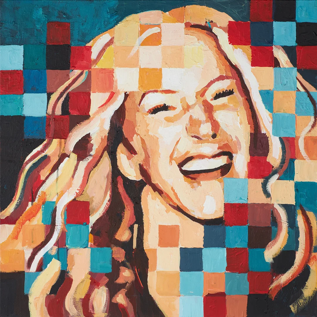 CATRINE NÄSMARK. Kvinnoansikte, signerad på ena kanten, akryl på duk. — Paintings — Stockholms Auktionsverk Sickla